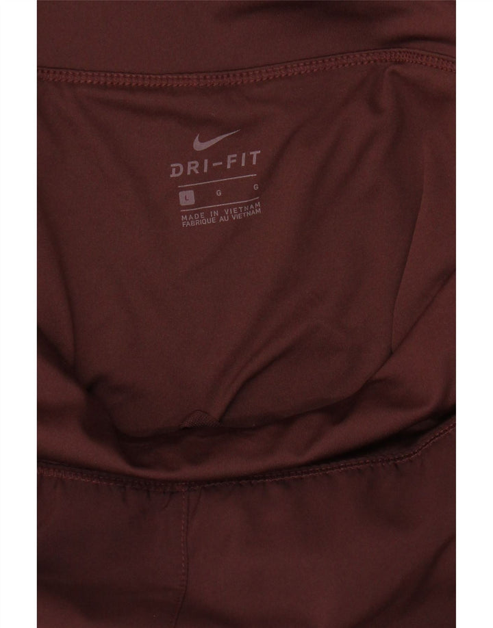 NIKE Womens Dri Fit Sport Shorts UK 16 Large  Brown Polyester Vintage Nike and Second-Hand Nike from Messina Hembry 