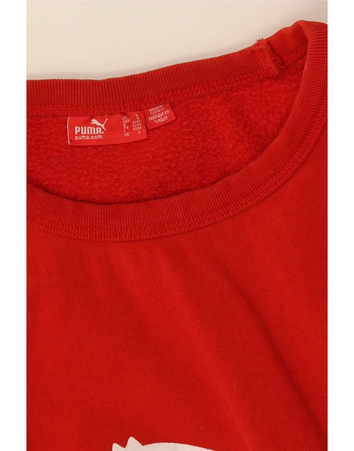 Puma Mens Graphic Sweatshirt Jumper Large Red