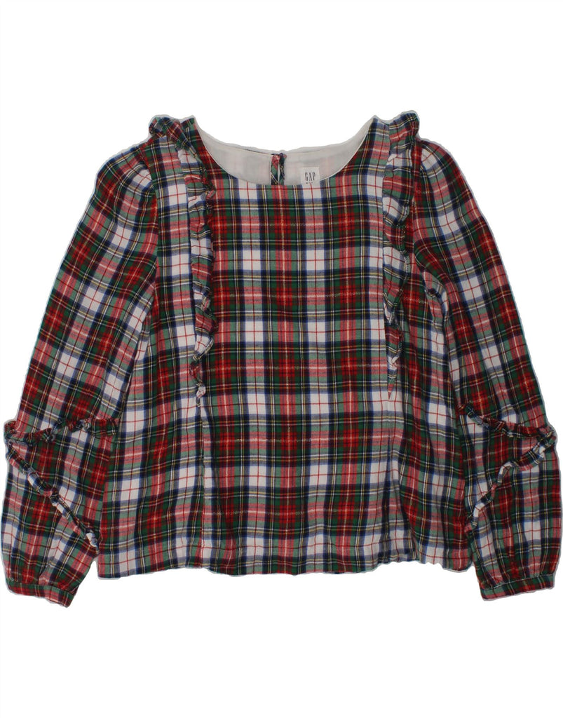 GAP Girls Long Sleeve Blouse Top 10-11 Years Large Red Check Cotton | Vintage Gap | Thrift | Second-Hand Gap | Used Clothing | Messina Hembry 