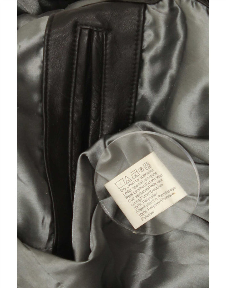 Vintage Mens Leather Blazer Jacket UK 42 XL Black