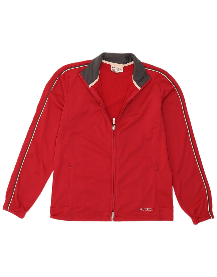 Champion Womens Easy Fit Tracksuit Top Jacket UK 10 Small Red Polyester