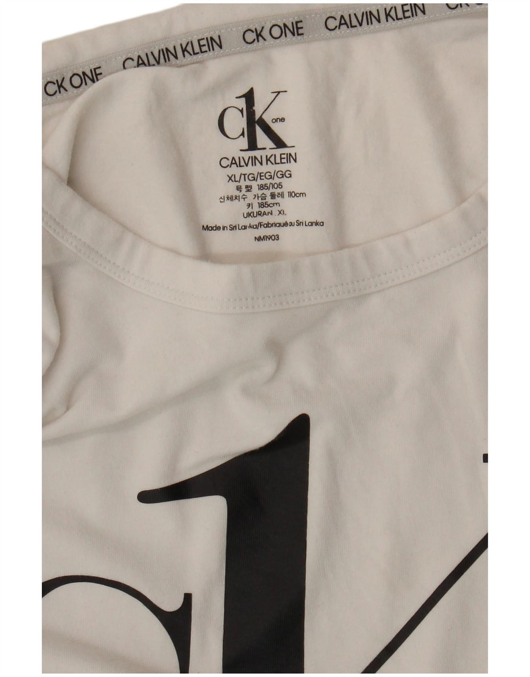 Calvin Klein Mens Graphic T-Shirt Top XL White