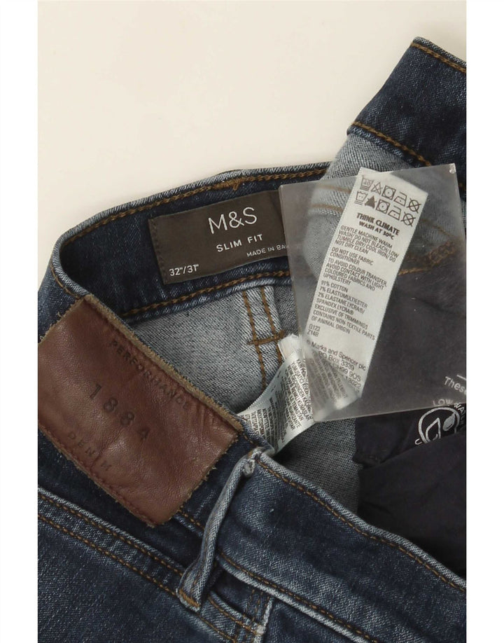 Marks & Spencer Mens Slim Jeans W32 L31 Blue Cotton