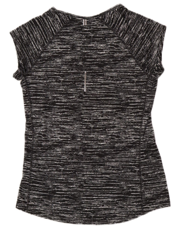 Nike Womens Dri Fit T-Shirt Top UK 12 Medium Black Flecked Polyester