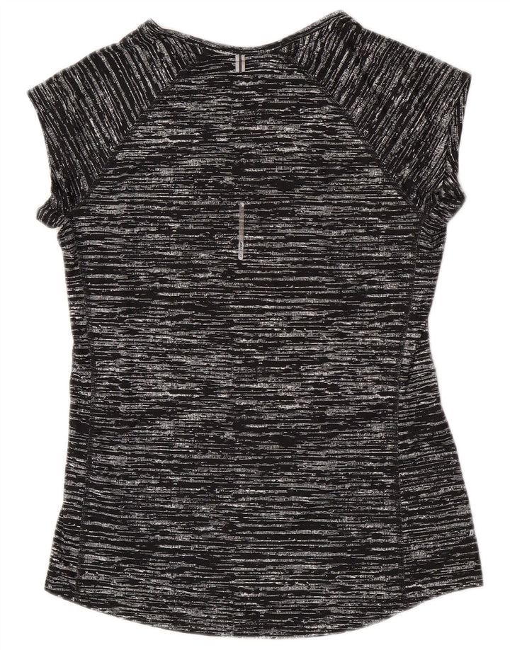 Nike Womens Dri Fit T-Shirt Top UK 12 Medium Black Flecked Polyester