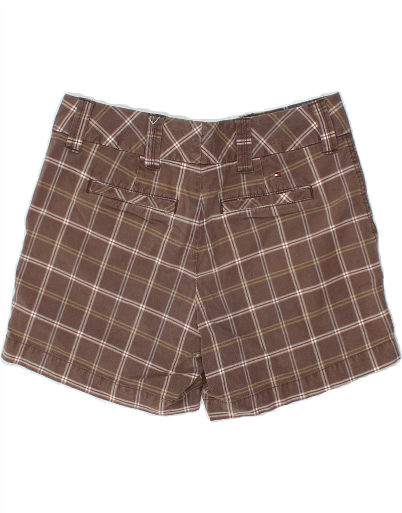 TOMMY HILFIGER Womens Chino Shorts US 2 XS W30 Brown Check Cotton | Vintage Tommy Hilfiger | Thrift | Second-Hand Tommy Hilfiger | Used Clothing | Messina Hembry 