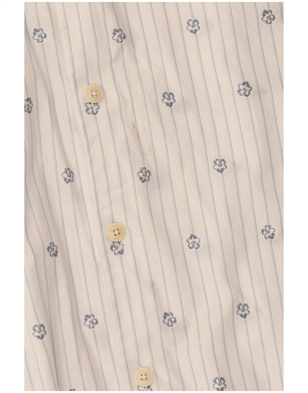 Ted Baker Mens Short Sleeve Shirt Size 3 Medium White Striped Cotton