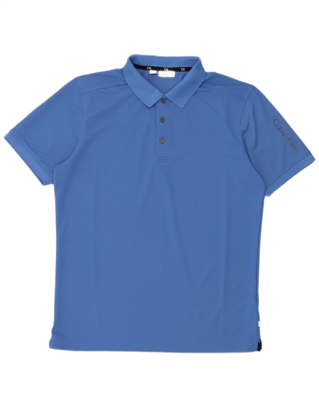 CALVIN KLEIN Mens Graphic Polo Shirt Medium Blue Polyester