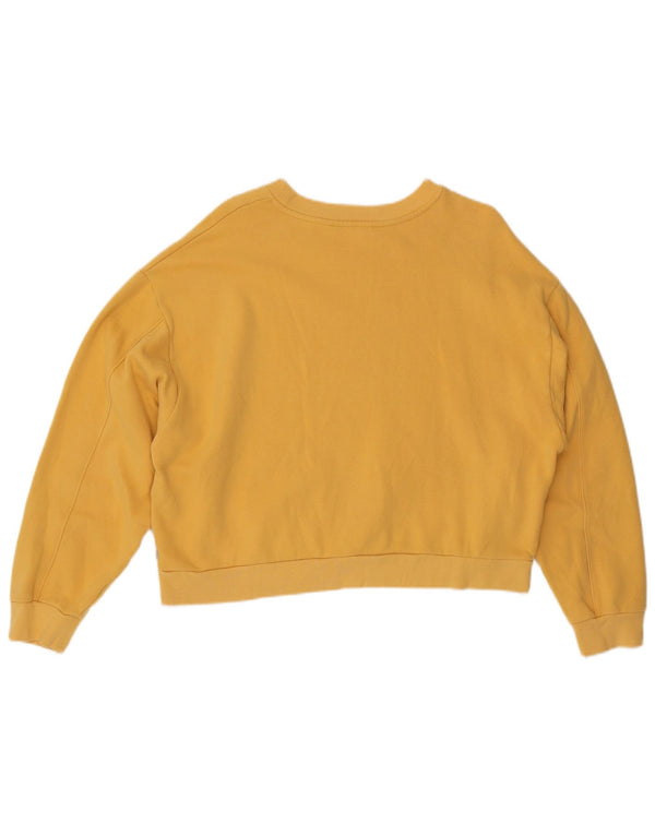 Levi's Womens Oversized Crop Graphic Sweatshirt Jumper UK 14 Medium Yellow