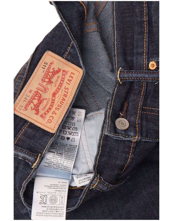 Levi's Mens 511 Slim Jeans W34 L32 Navy Blue Cotton