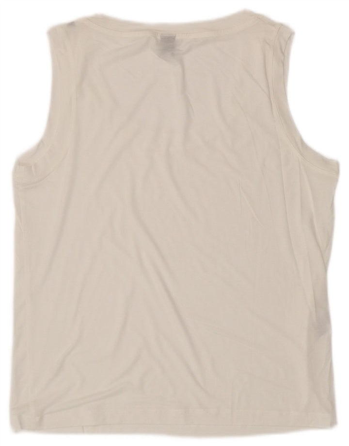 Stefanel Womens Vest Top UK 14 Medium White Lyocell