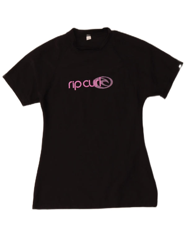 Rip Curl Womens Graphic T-Shirt Top US 12 Large Black Polyamide