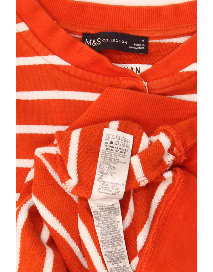 Marks & Spencer Womens Sweatshirt Jumper UK 14 Medium Orange Striped