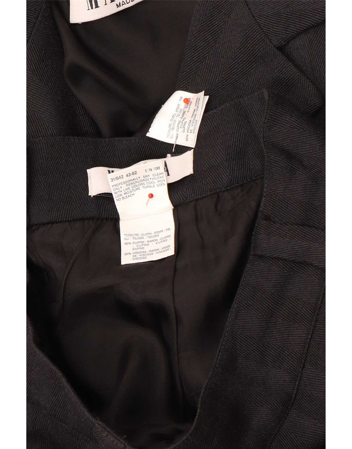 Marella Womens 4 Button 2 Piece Skirt Set UK 10 Small W26 Black Striped