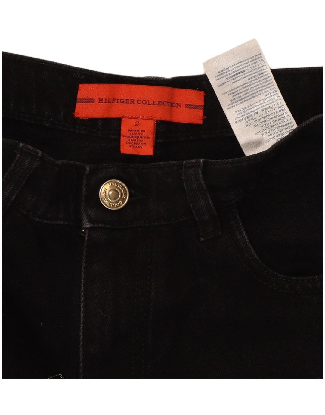 TOMMY HILFIGER Womens Distressed Tapered Jeans US 2 XS W25 L26 Black