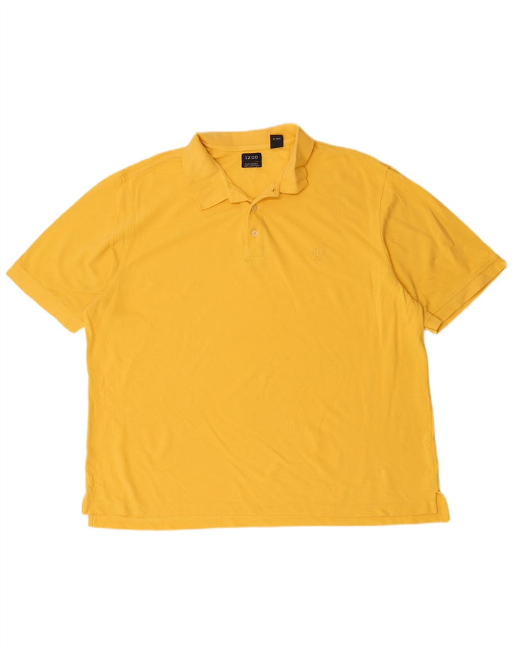 IZOD Mens Polo Shirt XL Yellow Cotton
