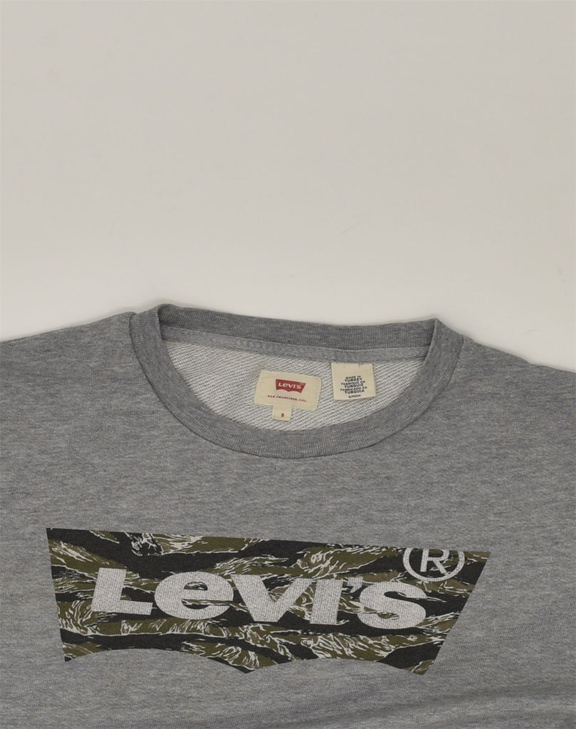 LEVI'S Mens Graphic Sweatshirt Jumper Small Grey Cotton | Vintage Levi's | Thrift | Second-Hand Levi's | Used Clothing | Messina Hembry 