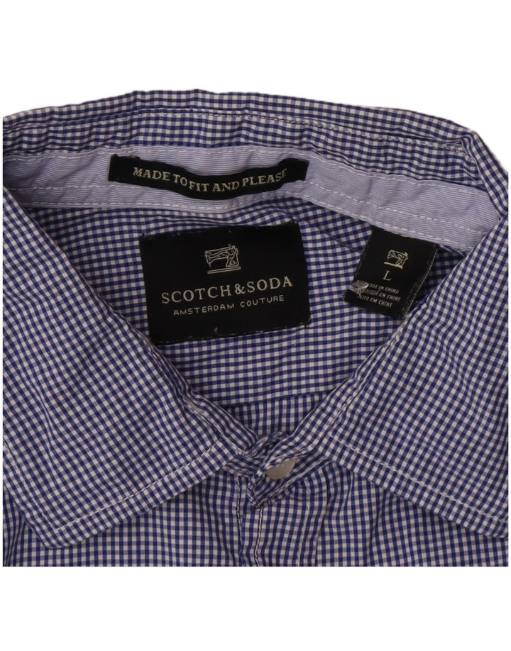 Scotch & Soda Mens Shirt Large Blue Gingham
