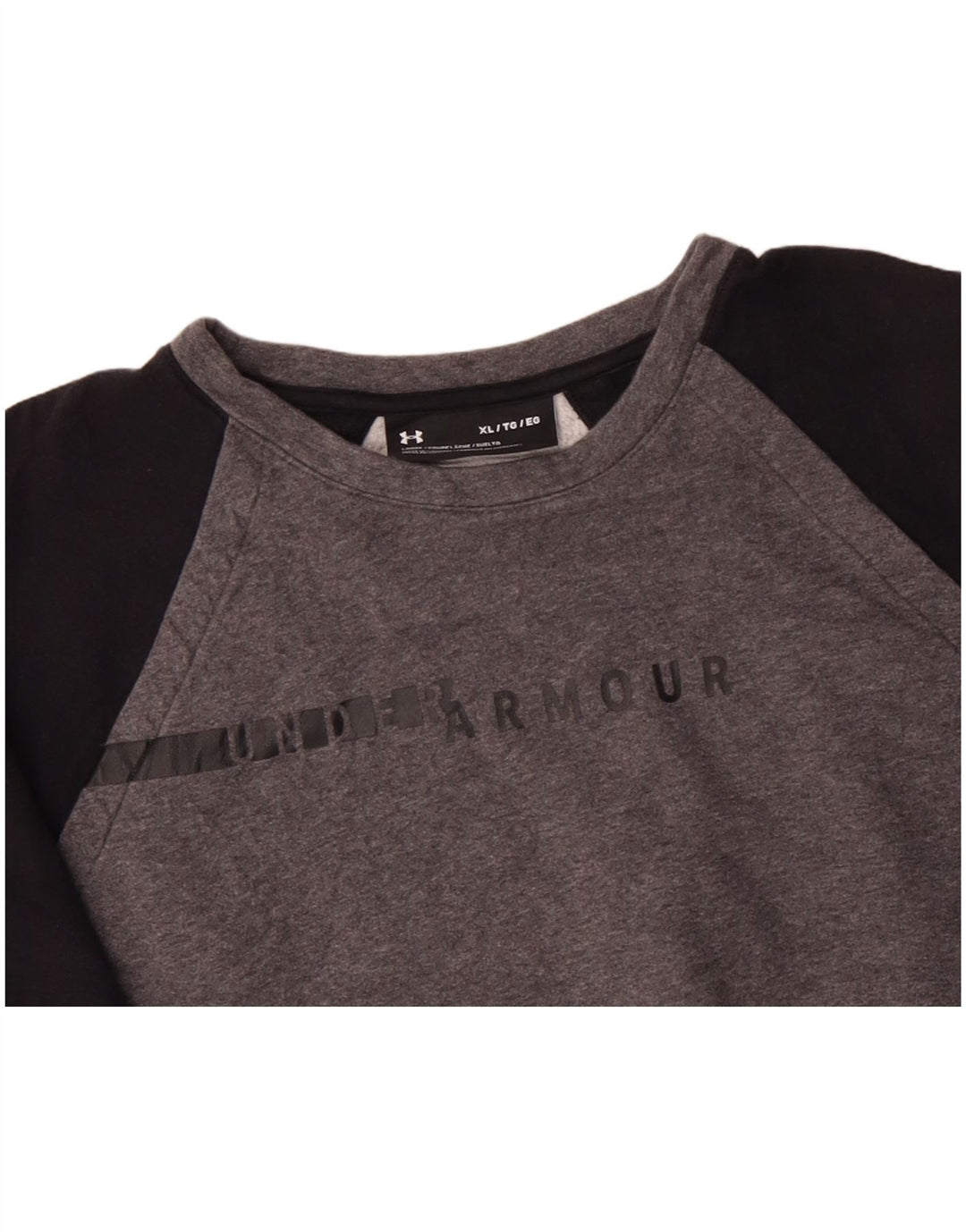 UNDER ARMOUR Womens Oversized Sweatshirt Jumper UK 18 XL Grey Colourblock