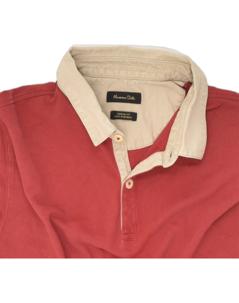 MASSIMO DUTTI Mens Casual Fit Polo Shirt Medium Red Cotton | Vintage Massimo Dutti | Thrift | Second-Hand Massimo Dutti | Used Clothing | Messina Hembry 