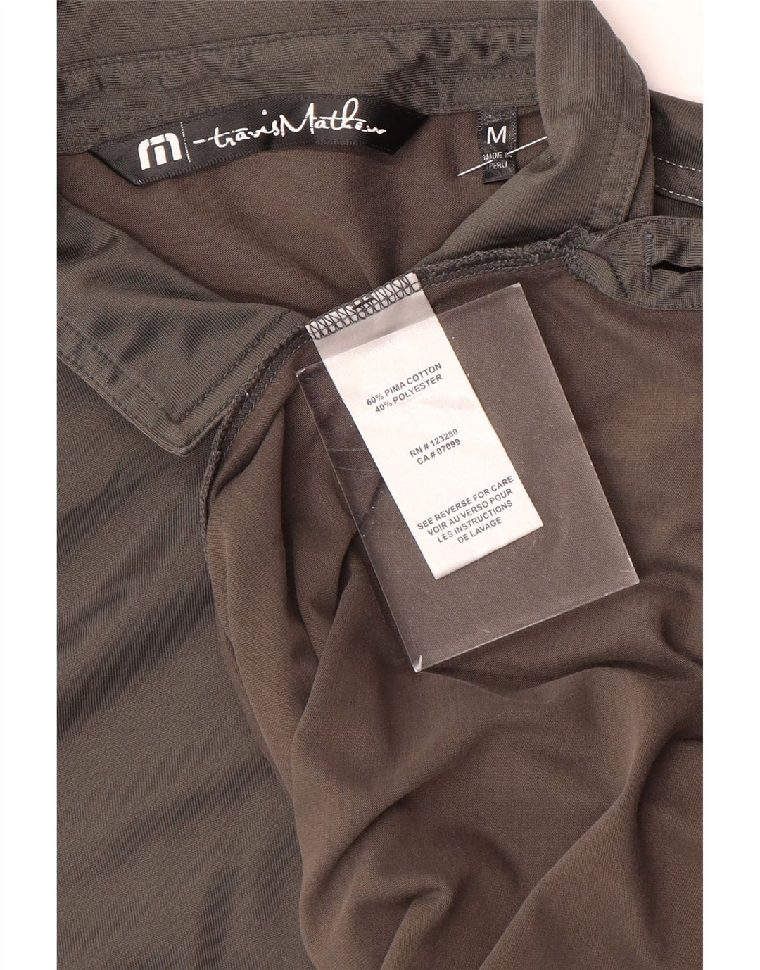 TRAVIS MATHEW Mens Polo Shirt Medium Grey Cotton