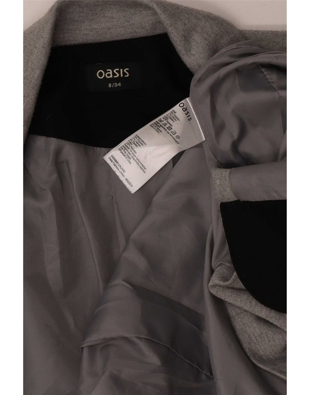 Oasis Womens Open Blazer Jacket UK 8 Small Grey Polyester