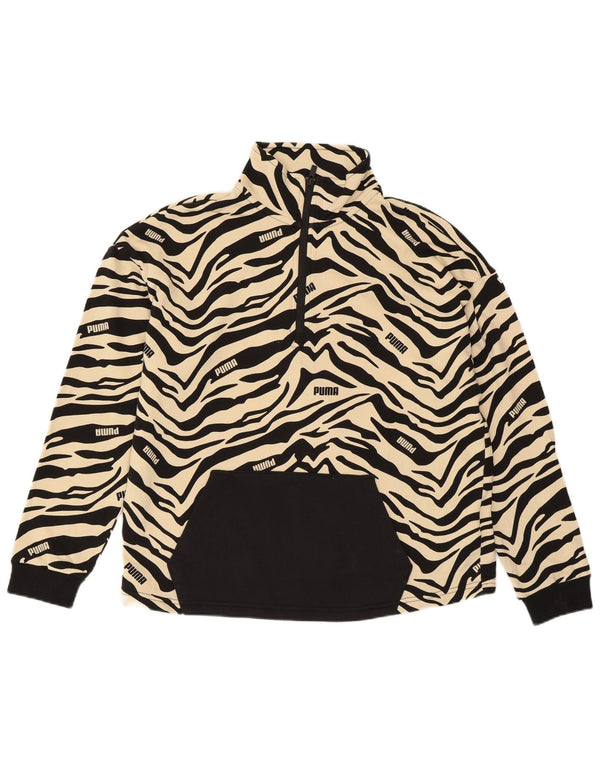 PUMA Womens Oversized Sweatshirt Jumper UK 14 Medium Off White