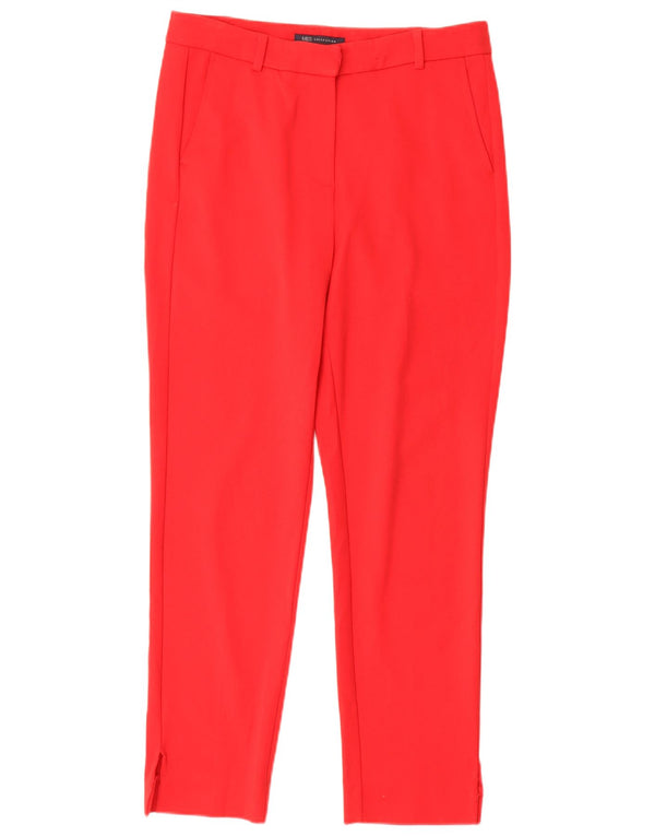 Marks & Spencer Womens Slim Suit Trousers UK 10 Small W27 L27 Red Polyester