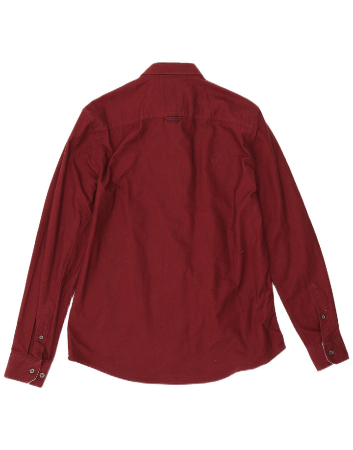 Crew Clothing Mens Slim Fit Shirt Medium Burgundy Cotton