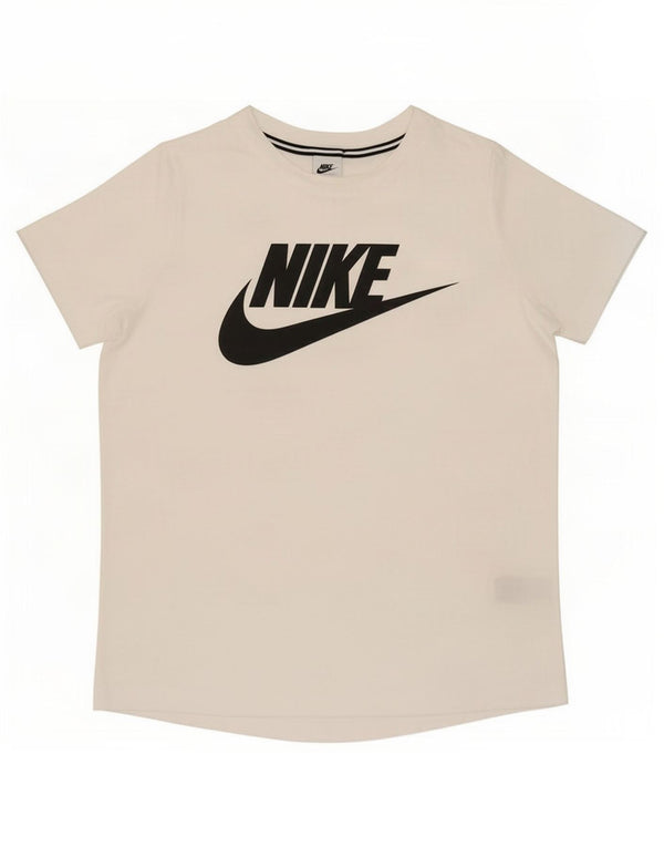 Nike Womens Oversized Graphic T-Shirt Top UK 16 Large White Polyester