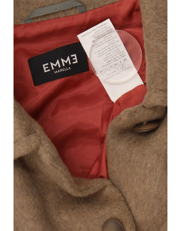 Marella Womens EMME Overcoat UK 12 Medium Beige Acrylic
