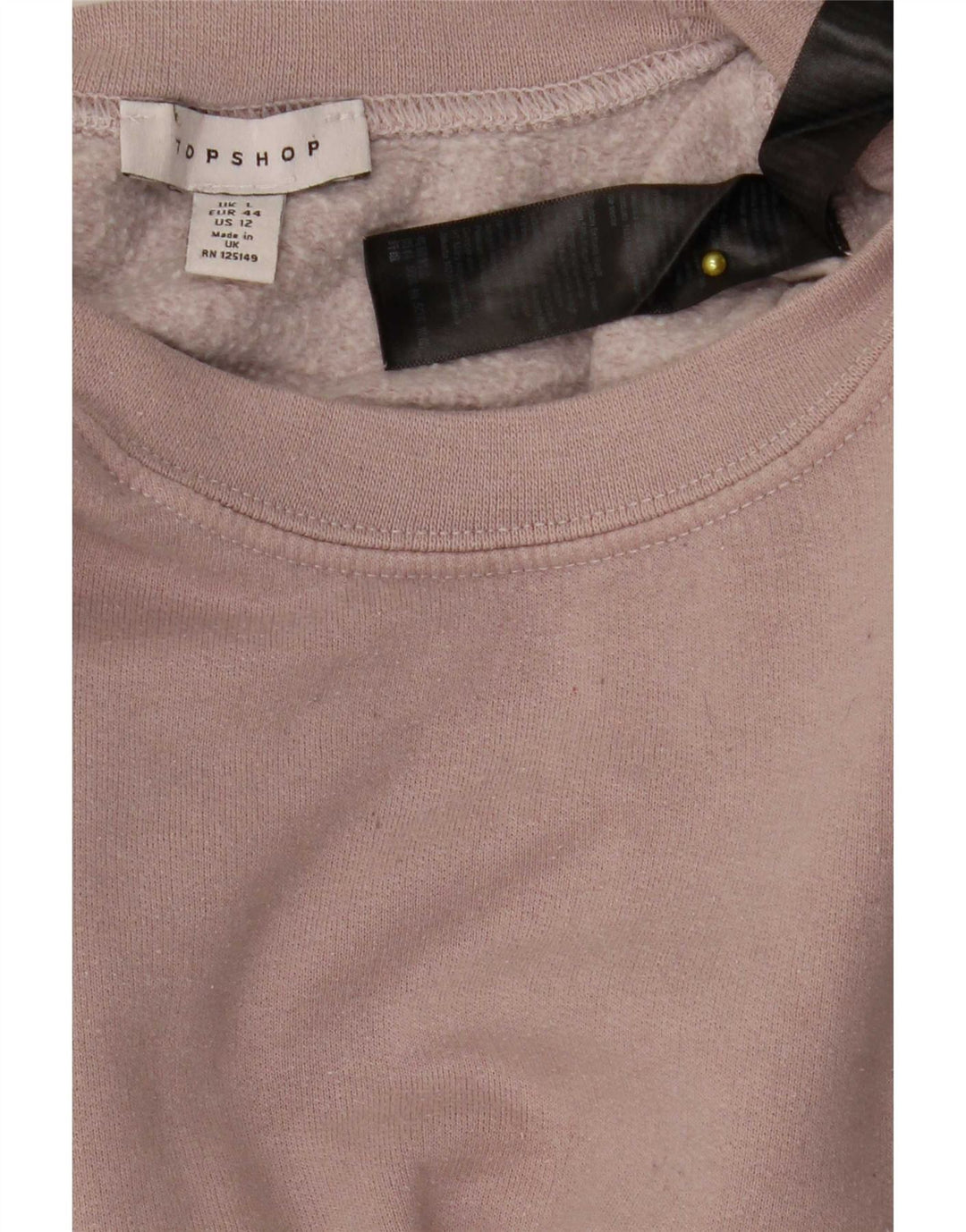 Topshop Womens Oversized Sweatshirt Jumper UK 16 Large Pink Polyester