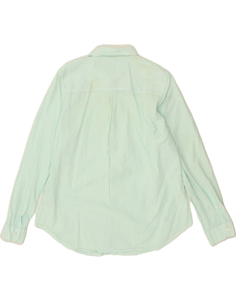 L.L.BEAN Womens Shirt UK 16 Large Turquoise Pinstripe Cotton Vintage L.L.Bean and Second-Hand L.L.Bean from Messina Hembry 