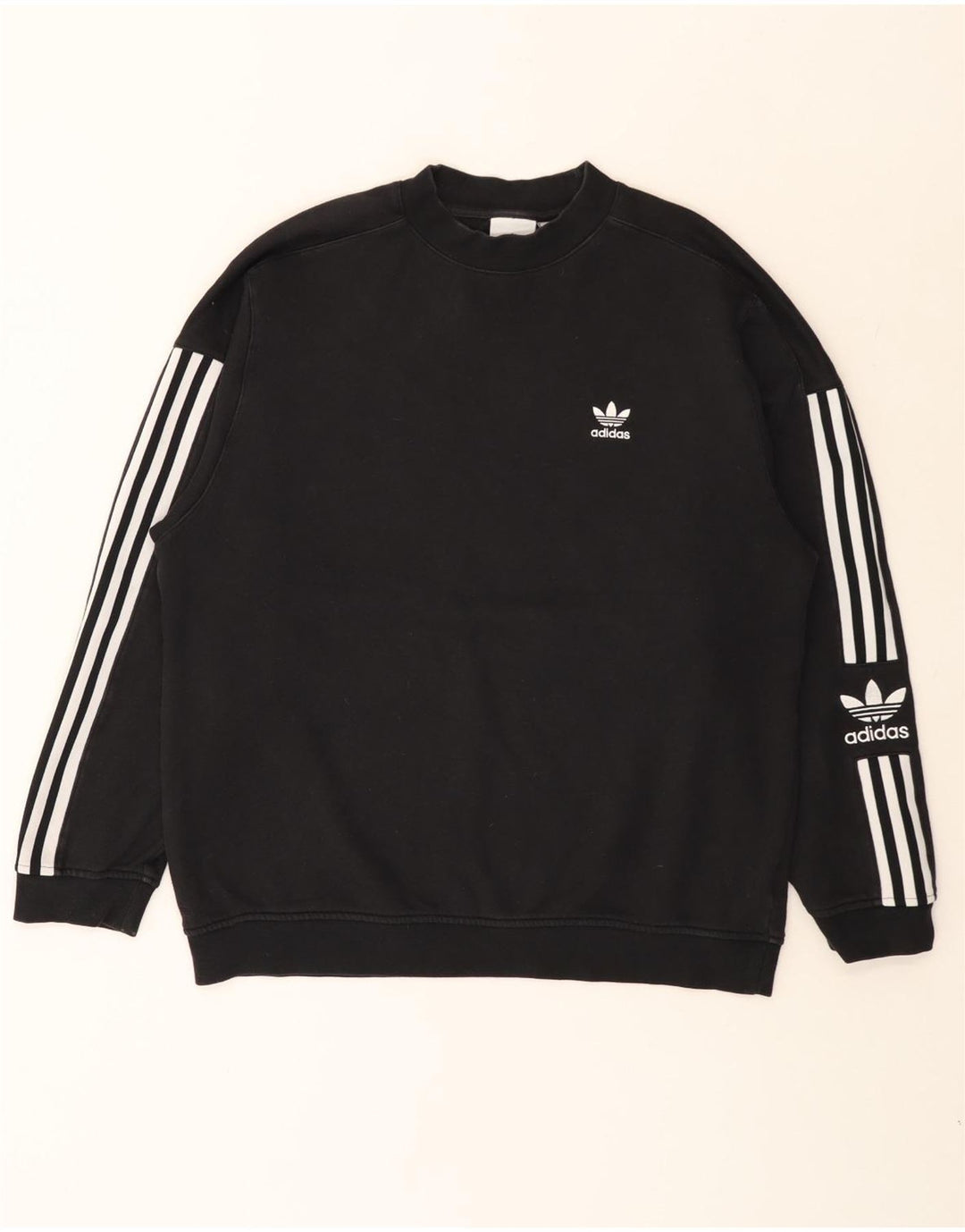 Adidas Mens Sweatshirt Jumper Medium Black Cotton