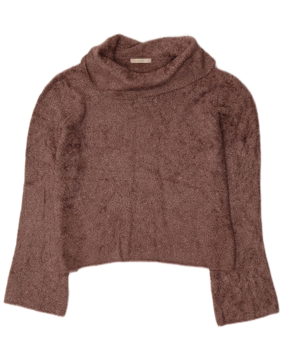 Marks & Spencer Womens Roll Neck Jumper Sweater UK 12 Medium Brown Viscose