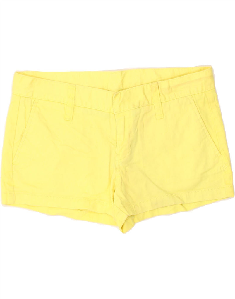 HURLEY Womens Hot Pants US 7 Medium W32 Yellow Cotton | Vintage Hurley | Thrift | Second-Hand Hurley | Used Clothing | Messina Hembry 