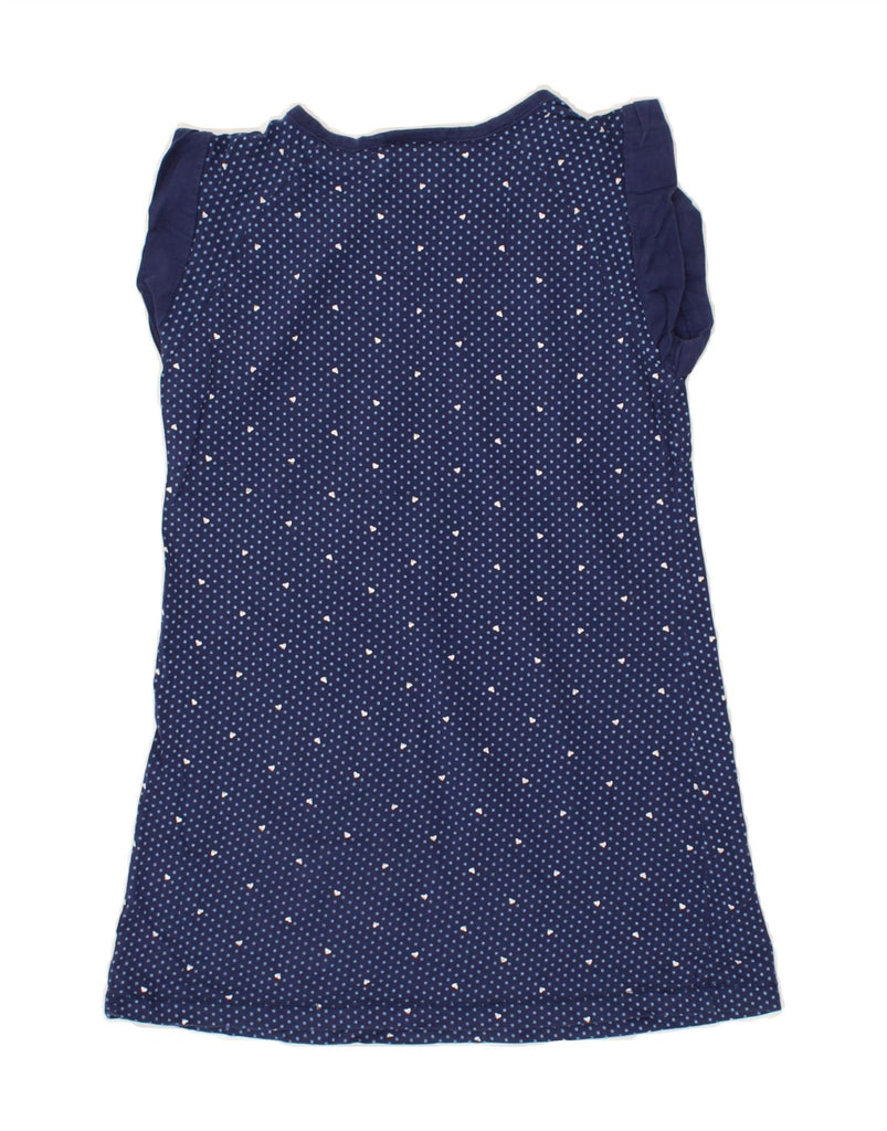 CHAMPION Girls T-Shirt Dress 11-12 Years Large  Navy Blue Polka Dot Cotton | Vintage Champion | Thrift | Second-Hand Champion | Used Clothing | Messina Hembry 