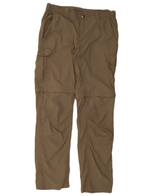 Columbia Mens Omni-Shade Hiking Cargo Trousers W34 L32 Khaki Nylon