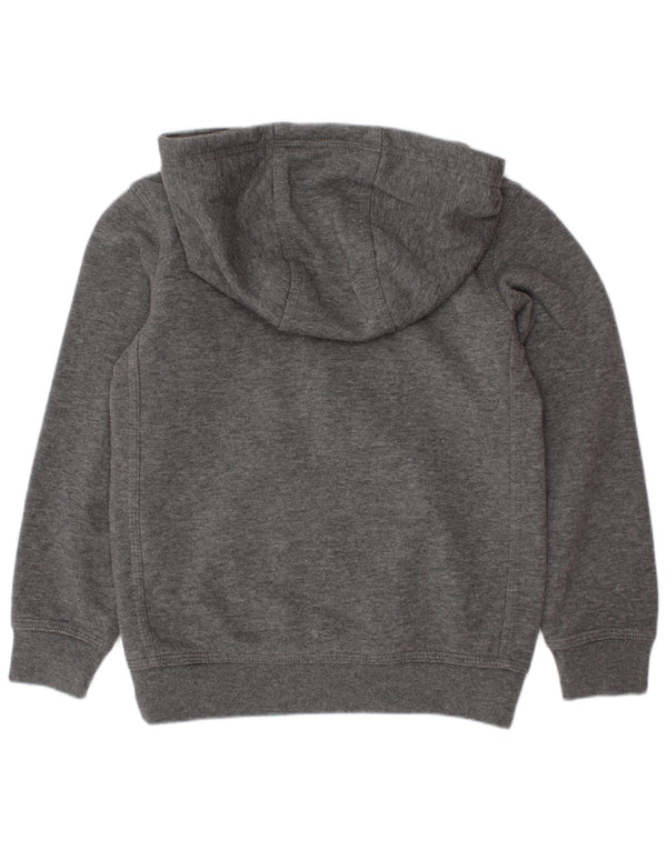NIKE Boys Graphic Hoodie Jumper 4-5 Years Small Grey Flecked Cotton