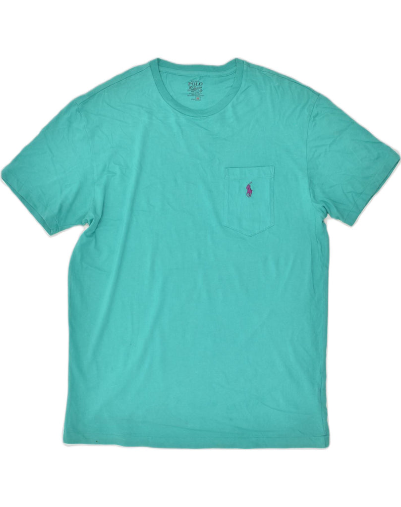 POLO RALPH LAUREN Mens T-Shirt Top Medium Turquoise Cotton | Vintage Polo Ralph Lauren | Thrift | Second-Hand Polo Ralph Lauren | Used Clothing | Messina Hembry 