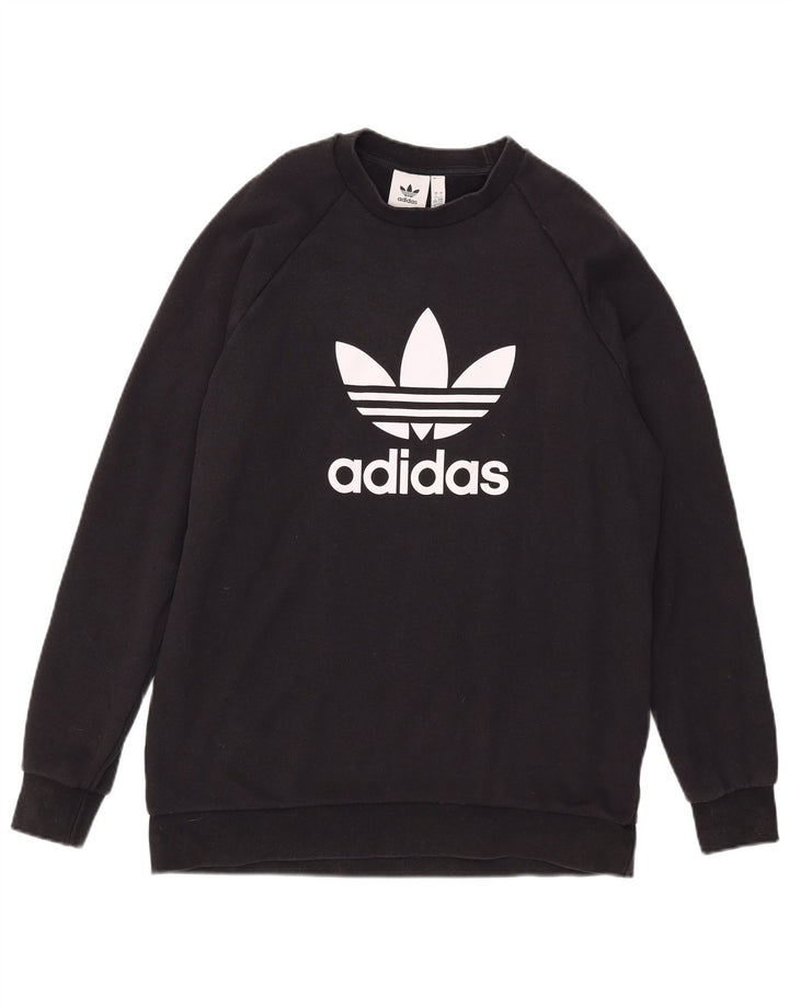 Adidas Mens Graphic Sweatshirt Jumper Large Black Cotton