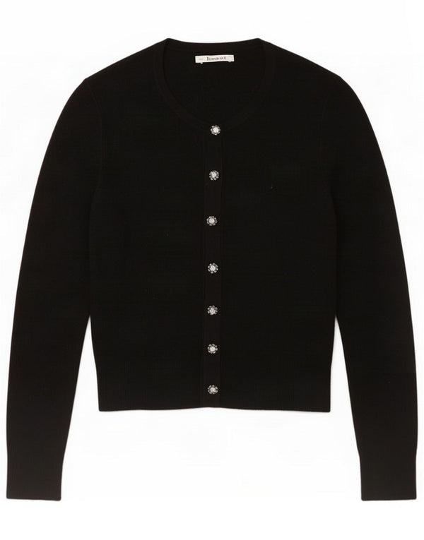 Zara Womens Cardigan Sweater UK 12 Medium Black Viscose