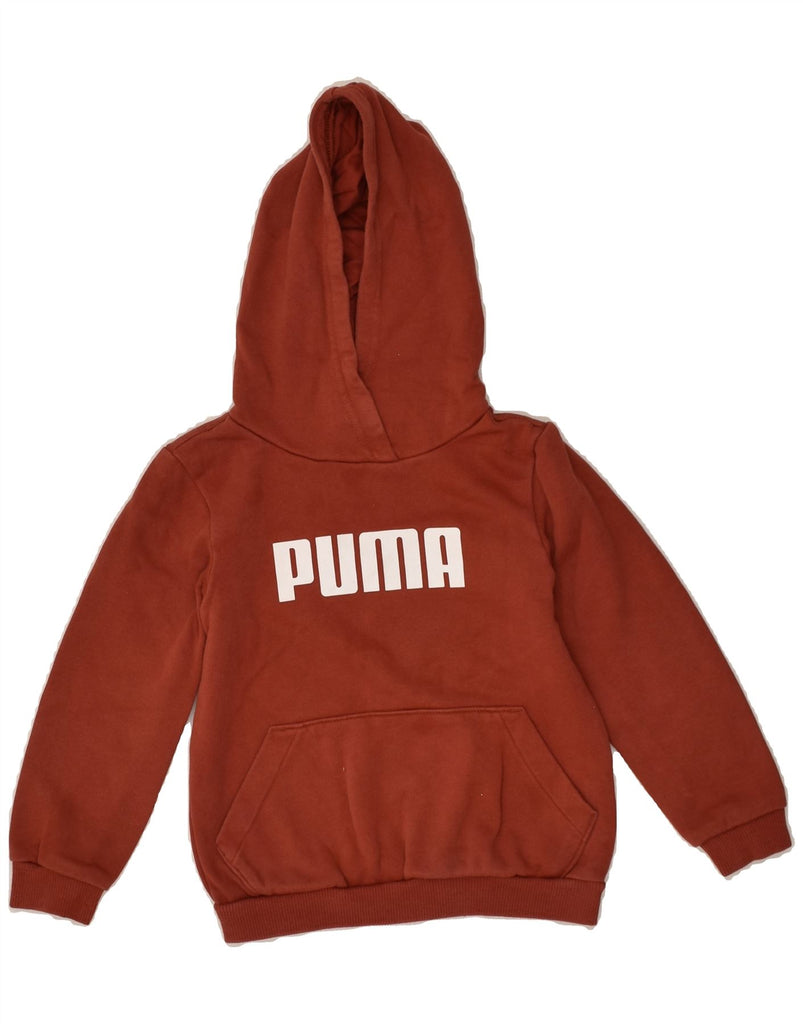 PUMA Boys Graphic Hoodie Jumper 5-6 Years Brown Cotton | Vintage Puma | Thrift | Second-Hand Puma | Used Clothing | Messina Hembry 