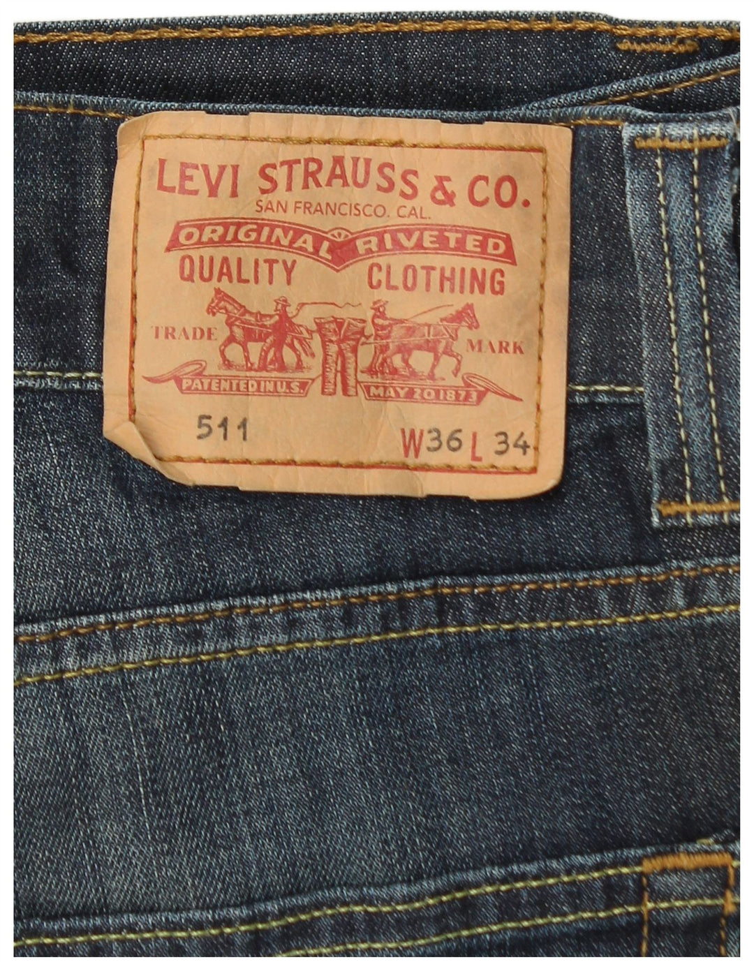 Levi's Mens 511 Slim Jeans W36 L32 Blue Cotton
