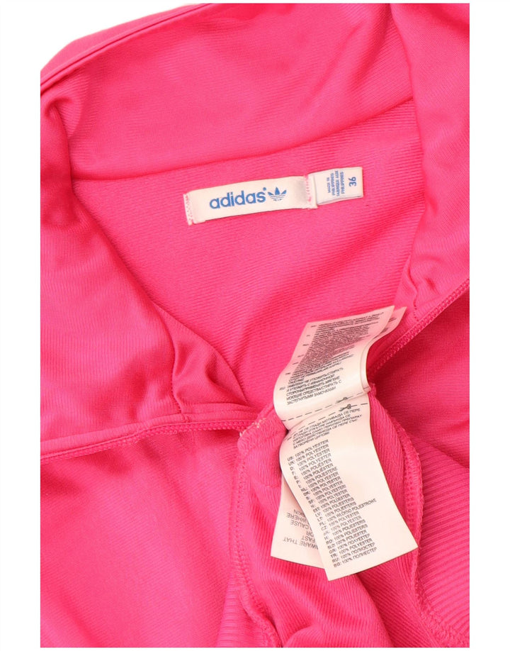 Adidas Womens Graphic Tracksuit Top Jacket EU 36 Small Pink Polyester