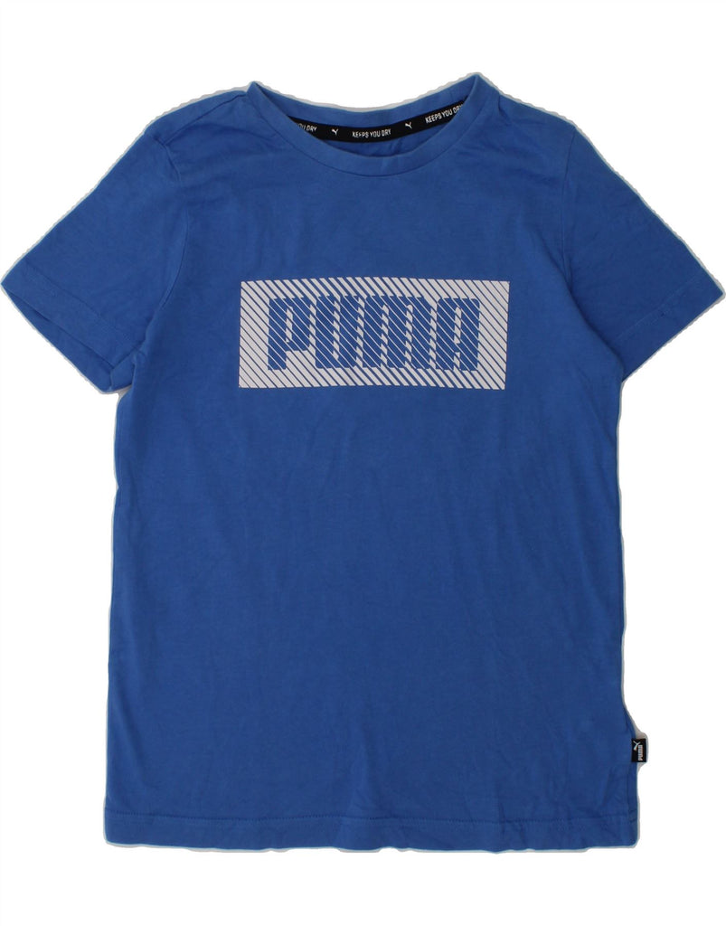 PUMA Boys Graphic T-Shirt Top 9-10 Years Blue Cotton | Vintage Puma | Thrift | Second-Hand Puma | Used Clothing | Messina Hembry 