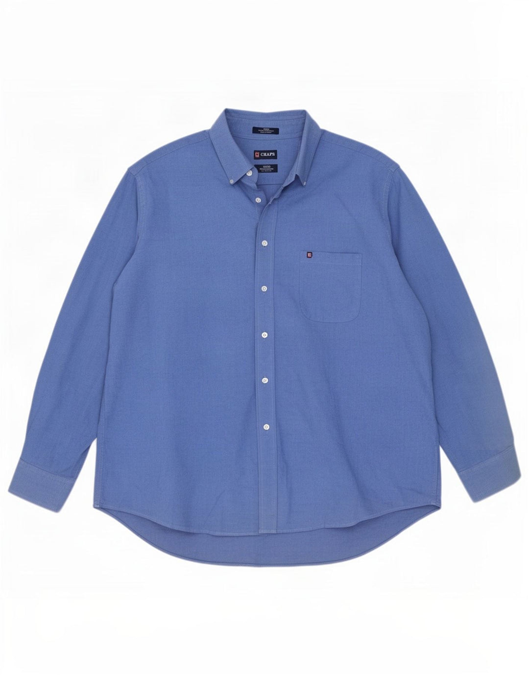 Chaps Mens Oxford Shirt Size 17 1/2 XL Blue Cotton