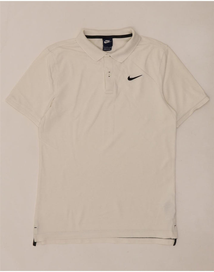 NIKE Mens Polo Shirt Small White Cotton