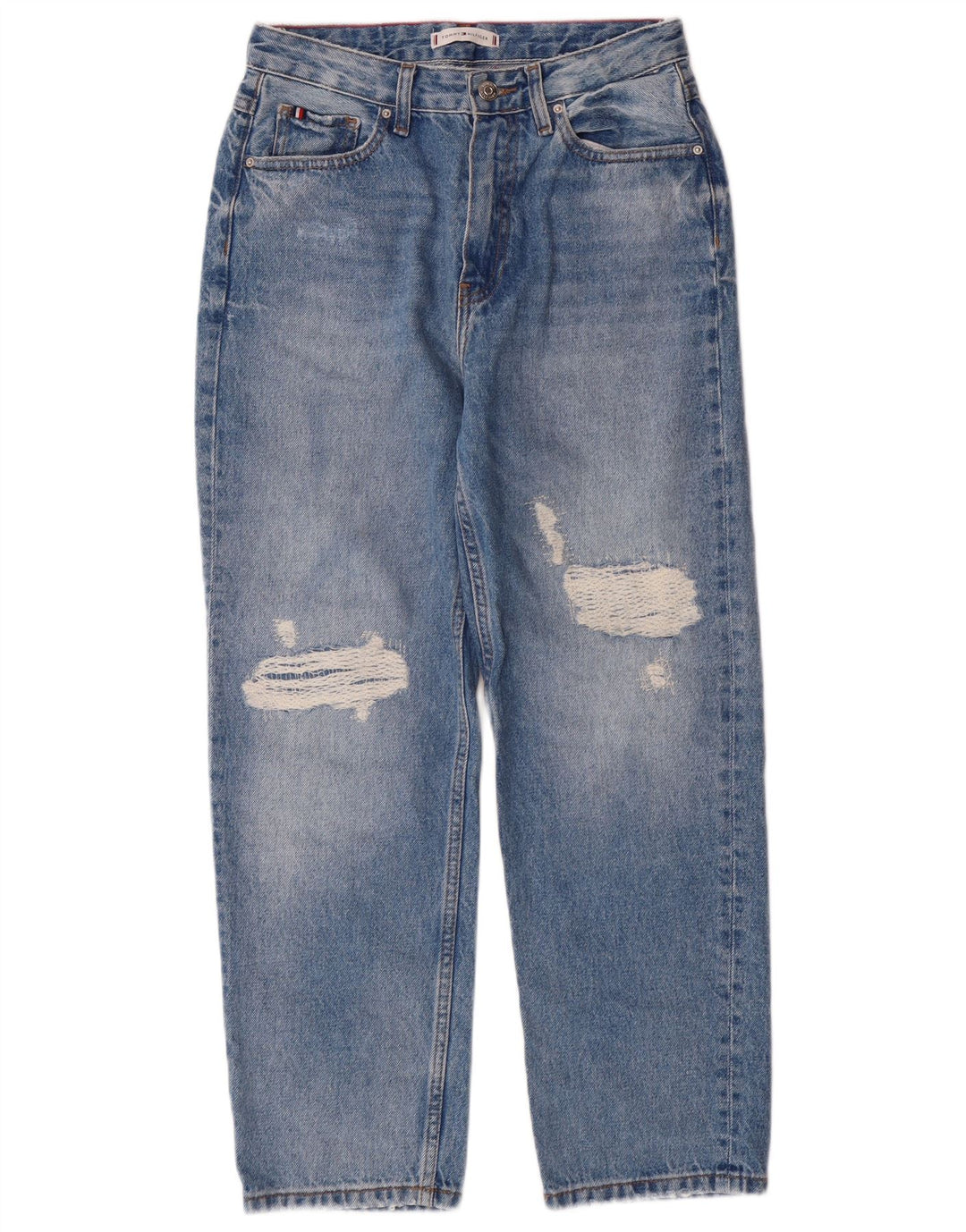 Tommy Hilfiger Womens Distressed High Waist Jeans W27 L28 Blue Classic
