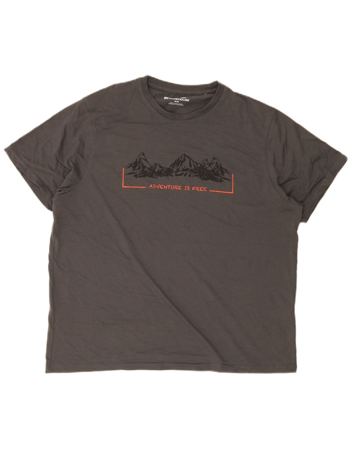 Mountain Warehouse Mens Graphic T-Shirt Top XL Grey Cotton